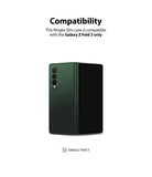 Galaxy Z Fold 3 Case | Slim - A green Galaxy Z Fold 3 phone displayed with text confirming compatibility.
