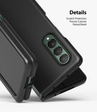 Galaxy Z Fold 3 Case | Slim - Black slim case on a Galaxy Z Fold 3 showing camera cutouts and protective details.