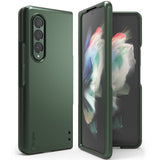 Galaxy Z Fold 3 Case | Slim - Dark green slim case for Galaxy Z Fold 3 shown from back and front angles.