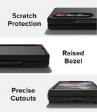 Galaxy Z Fold 4 Case | Slim - Three views showing camera protection, raised screen bezels, and precise port cutouts.