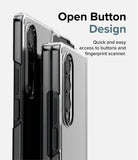 Galaxy Z Fold 4 Case | Slim - Two clear phone cases showing open side cutouts for easy button and fingerprint access.
