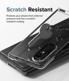 Galaxy Z Fold 4 Case | Slim - A metal key resting on a clear phone case covering a black Galaxy Z Fold 4.