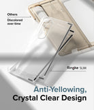 Galaxy Z Fold 4 Case | Slim - Comparison of a clear Ringke case against a yellowed competitor case on a white surface.