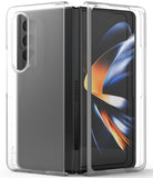 Galaxy Z Fold 4 Case | Slim - A clear, slim protective case on a black Samsung Galaxy Z Fold 4 smartphone.