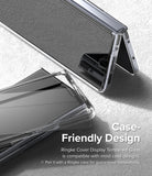 Galaxy Z Fold 5 Screen Protector | Cover Display Glass - Galaxy Z Fold 5 Screen Protector - Tempered glass screen protector being applied to a Galaxy Z Fold 5 cover display.