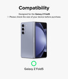 Galaxy Z Fold 5 | Camera Lens Frame Glass - A light blue Galaxy Z Fold 5 phone shown with a green checkmark indicating compatibility.