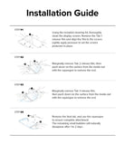 Galaxy Z Fold 5 Screen Protector | Dual Easy Film - Galaxy Z Fold 5 Screen Protector - Four-step illustrated guide showing how to apply a screen protector using tabs and a squeegee.