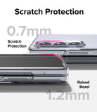 Galaxy Z Fold 5 Case | Slim - Close-up of a clear phone case showing 0.7mm camera and 1.2mm screen raised bezel protection.