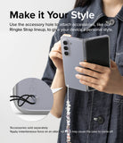 Galaxy Z Fold 5 Case | Slim - Person holding a folded phone with a beaded strap attached to the case's accessory hole.