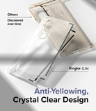 Galaxy Z Fold 5 Case | Slim - Comparison of a clear Ringke case against a discolored yellowed case for Galaxy Z Fold 5.