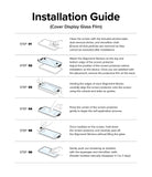 Galaxy Z Fold 6 | 3-in-1 Protector - Six-step illustrated guide for installing a screen protector on a smartphone.