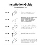 Galaxy Z Fold 6 | 3-in-1 Protector - Five-step illustrated guide showing how to apply a screen protector to a foldable phone.