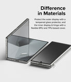 Galaxy Z Fold 6 | 3-in-1 Protector - Foldable phone showing tempered glass and flexible EPU/TPU screen protectors applied.