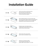 Galaxy Z Fold 6 Screen Protector | Cover Display Glass (2 Pack) - Galaxy Z Fold 6 Screen Protector - Five-step illustrated guide showing how to clean, align, and apply the screen protector.