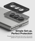 Galaxy Z Fold 6 | Camera Lens Frame Glass (2 Pack) - Exploded view showing camera lens protectors aligning onto phone.