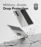 Galaxy Z Fold 6 Case | Fusion - Clear - Clear phone case falling toward cracked ground with military-grade protection badge.