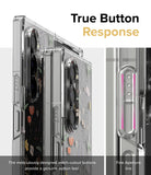 Galaxy Z Fold 6 case | Fusion Design - Clear floral phone case highlighting precise button cutouts for tactile response.
