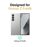 Galaxy Z Fold 6 case | Fusion Design - Silver Galaxy Z Fold6 shown from back and front with text confirming device compatibility.