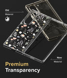 Galaxy Z Fold 6 case | Fusion Design - Comparison of a yellowed old phone case and a clear new floral case.