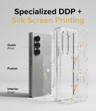 Galaxy Z Fold 6 case | Fusion Design - Exploded view of a phone case showing outer print, fusion layer, and inner print.