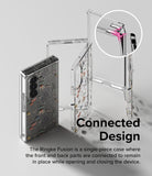 Galaxy Z Fold 6 case | Fusion Design - Clear floral phone case with a flexible hinge connecting front and back panels.