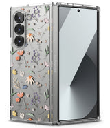 Galaxy Z Fold 6 case | Fusion Design - Clear phone case with delicate floral pattern on a Galaxy Z Fold 6.