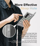 Galaxy Z Fold 6 case | Fusion Design - Person holding a phone with a clear case featuring a dual-accessory strap hole.