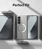 Galaxy Z Fold 6 Case | Fusion Magnetic - Clear - Clear magnetic case on a Galaxy Z Fold 6, showing front and back views.