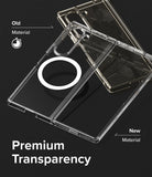 Galaxy Z Fold 6 Case | Fusion Magnetic - Clear - Comparison of a yellowed old phone case and a clear new case.