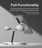 Galaxy Z Fold 6 Case | Fusion Magnetic - Clear - Clear phone case on a magnetic wireless charging stand.