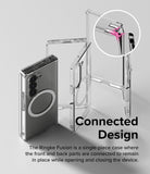 Galaxy Z Fold 6 Case | Fusion Magnetic - Clear - Clear single-piece case for Galaxy Z Fold 6 with connected hinge design.
