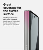 Galaxy Z Fold 6 Screen Protector | Hinge Dual Easy Film - Galaxy Z Fold 6 Screen Protector - Close-up of a foldable phone hinge with a protective film applied to the curved surface.