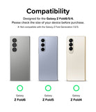 Galaxy Z Fold 6 Screen Protector | Hinge Dual Easy Film - Galaxy Z Fold 6 Screen Protector - Compatibility chart showing Galaxy Z Fold 6, 5, and 4 phones with green checkmarks.