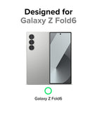 Galaxy Z Fold 6 Case | Slim - Silver Galaxy Z Fold 6 shown from back and front with text confirming device compatibility.