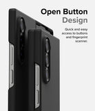 Galaxy Z Fold 6 Case | Slim - Close-up of black phone case showing open cutouts for side buttons and fingerprint scanner.