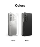 Galaxy Z Fold 6 Case | Slim - Two Galaxy Z Fold 6 phones shown side-by-side, one in a clear case and one in a matte black case.