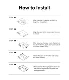 Galaxy Z Fold 6 Case | Slim - Five-step illustrated guide showing how to clean, align, and press the case onto the phone.