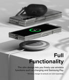 Galaxy Z Fold 6 Case | Slim - A clear phone case on a Galaxy Z Fold 6 charging wirelessly on a pad with a 70% battery icon.
