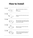 Galaxy Z Fold 6 Case | Slim Magnetic - Five-step illustrated guide showing how to clean, align, and press the case onto the phone.
