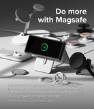 Galaxy Z Fold 6 Case | Slim Magnetic - Galaxy Z Fold 6 charging on a magnetic stand surrounded by various MagSafe accessories.