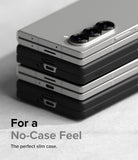 Galaxy Z Fold 6 Case | Slim Magnetic - A stack of silver and black Galaxy Z Fold 6 phones with slim cases.