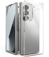Galaxy Z Fold 6 Case | Slim - Clear protective case on a silver Galaxy Z Fold 6 showing front and back views.