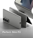 Galaxy Z Fold 7 Screen Protector | 3-in-1 Protector Pro - A silver foldable phone with a thin, transparent protective film being applied.