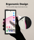 Galaxy Z Fold 7 Case | Alles - Galaxy Z Fold 7 Case - A hand holds a phone in a black case, with a zoomed-in view highlighting the low-profile edge design.