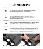 Galaxy Z Fold 7 Case | Alles - Informational notice listing four usage tips for the phone case with assembly instructions.