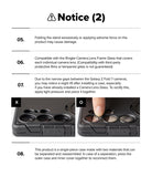 Galaxy Z Fold 7 Case | Alles - Informational notice with installation tips for the phone case, including camera lens compatibility.