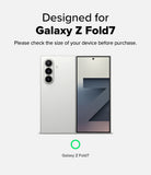 Galaxy Z Fold 7 Screen Protector | Cover Display Easy Slide Tempered Glass (2 Pack) - White Galaxy Z Fold 7 phone shown from back and front with text confirming device fit.