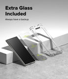 [Bundle] Galaxy Z Fold 7 Case | Slim Magnetic - Galaxy Z Fold 7 phone, screen protector, and clear case on a gray surface.