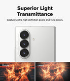 Galaxy Z Fold 7 | Camera Lens Frame Glass (2 Pack) - Camera lens glass showing clear fire photo comparison versus a blurry competitor image.
