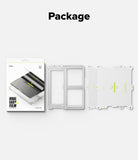 Galaxy Z Fold 7 Screen Protector | Dual Easy Pro Film (2 Pack) - Package contents including retail box, installation frame, and two screen film sheets.